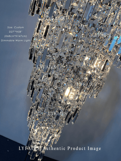 Luxury Spiral Crystal Chandelier For Foyer / Staircase