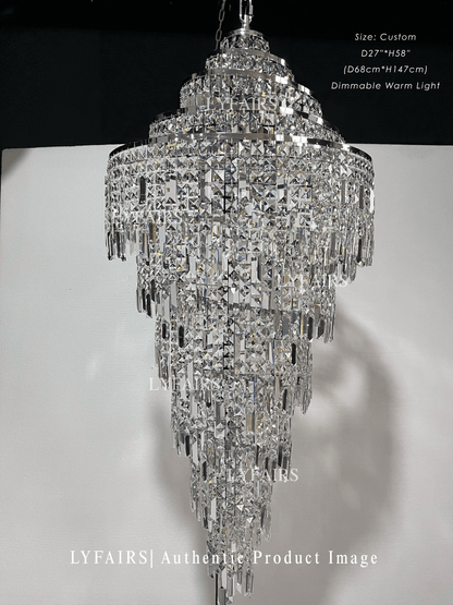 Luxury Spiral Crystal Chandelier For Foyer / Staircase