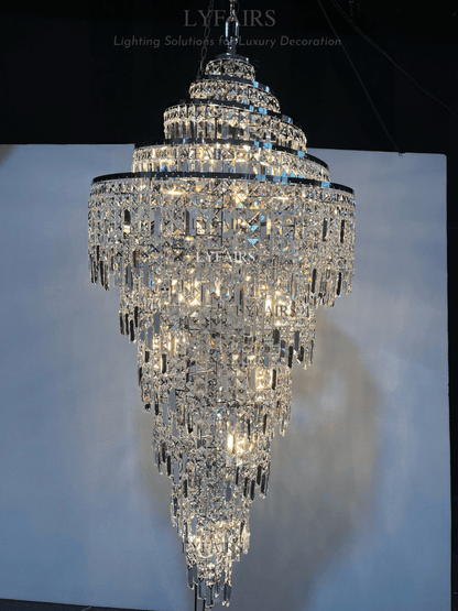 Luxury Spiral Crystal Chandelier For Foyer / Staircase