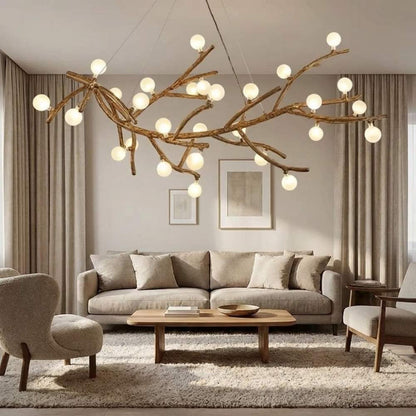 Demolion Glass Globe Branch Chandelier