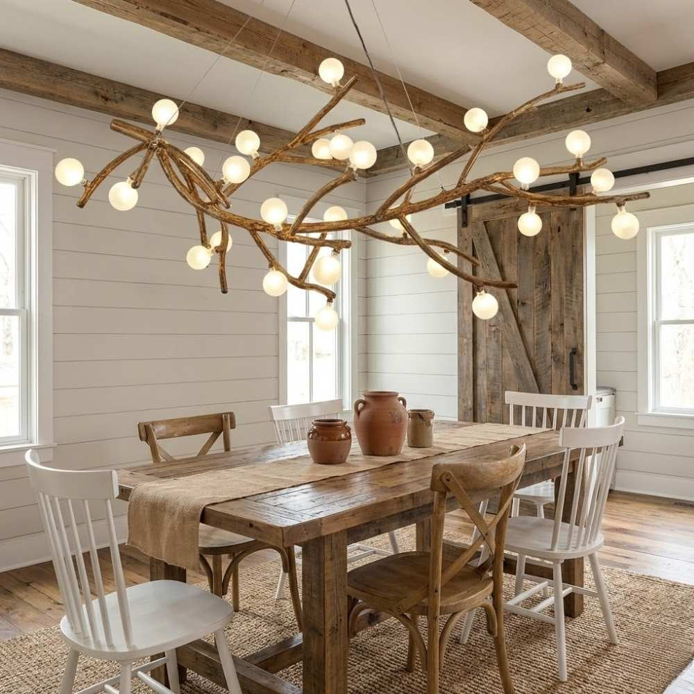 Demolion Glass Globe Branch Chandelier