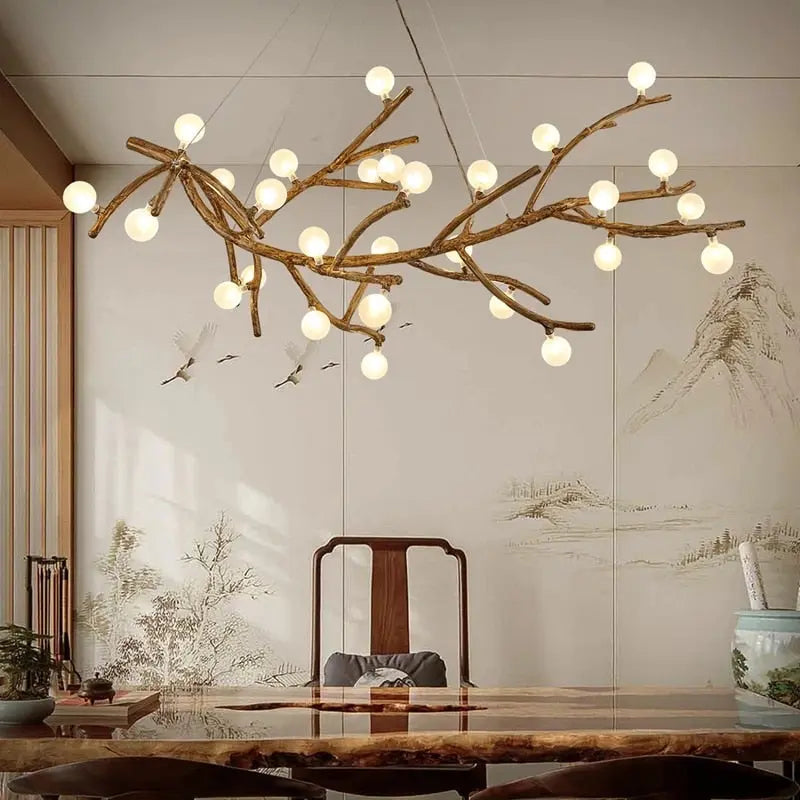 Demolion Glass Globe Branch Chandelier