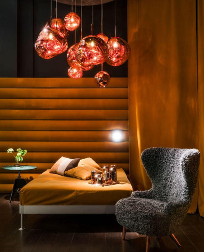Multi Lava Round Chandelier