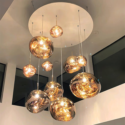 Multi Lava Round Chandelier