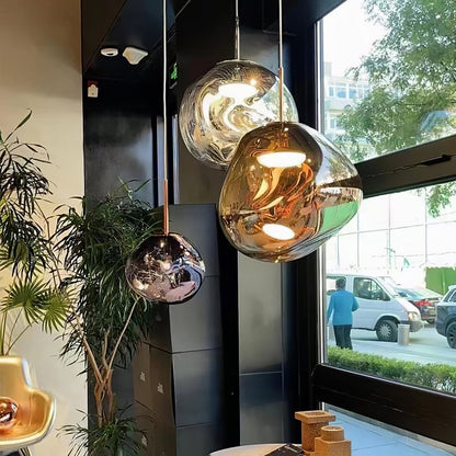 Multi Lava Round Chandelier