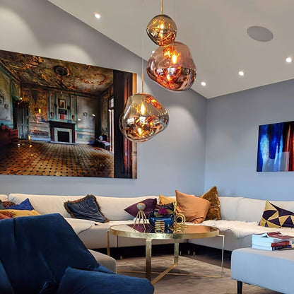 Multi Lava Round Chandelier