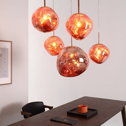 Multi Lava Round Chandelier