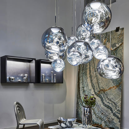 Multi Lava Round Chandelier