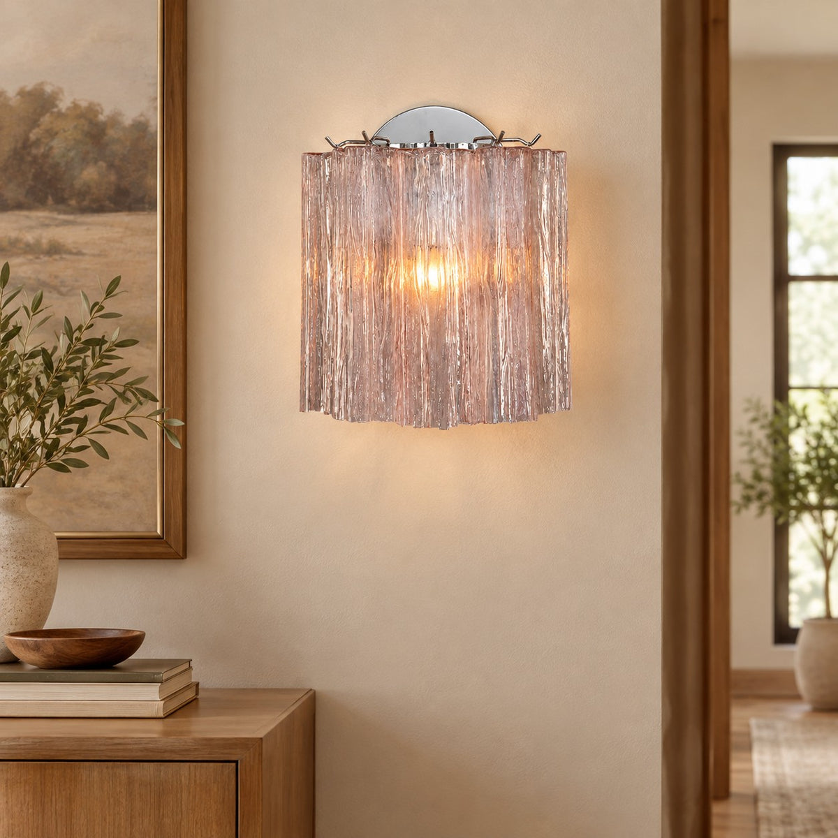 Mirelle Murano-Style Fluted Glass Wall Sconce