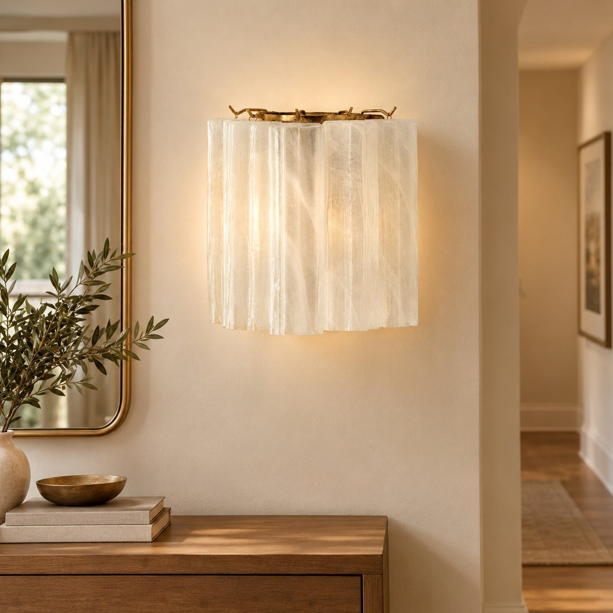 Mirelle Murano-Style Fluted Glass Wall Sconce