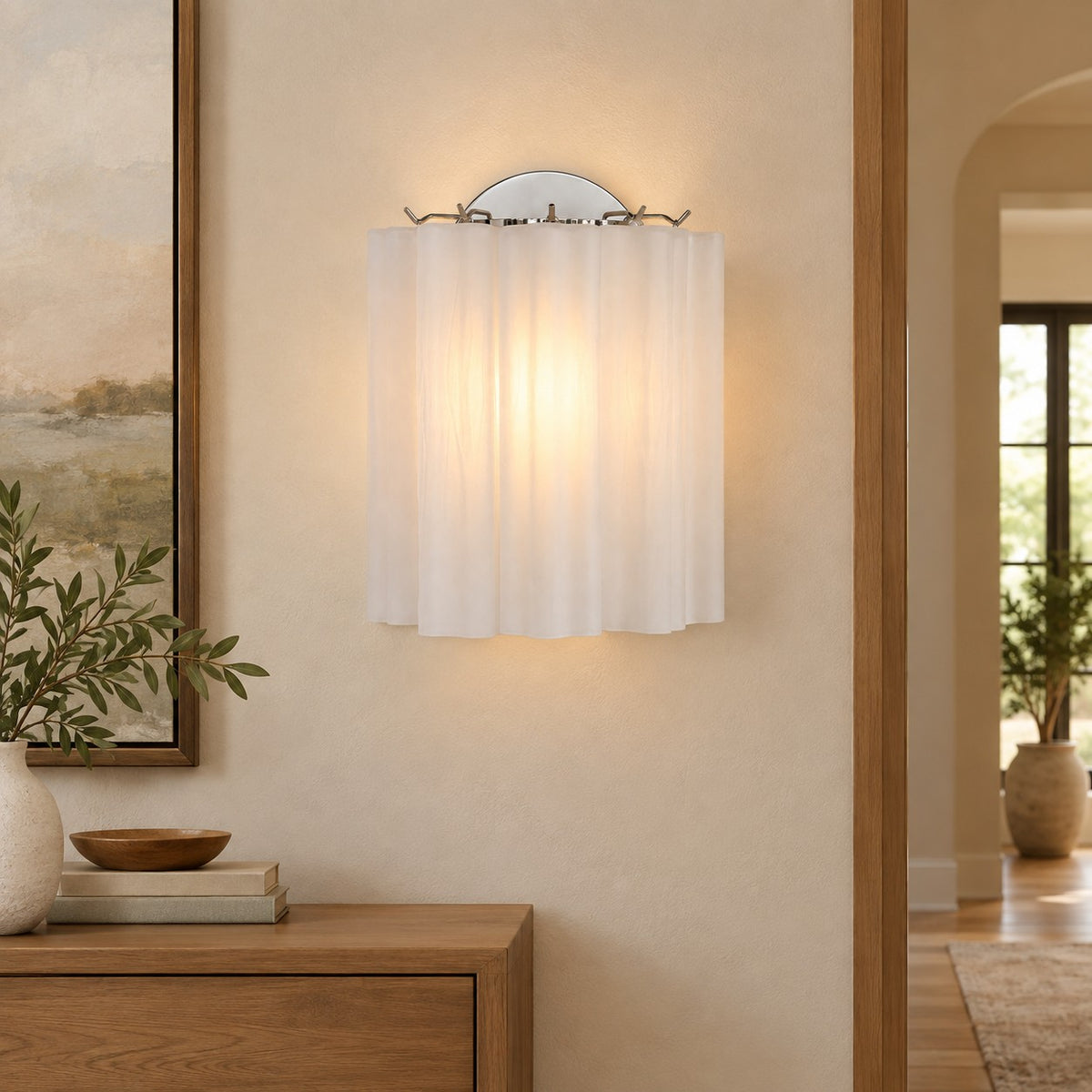 Mirelle Murano-Style Fluted Glass Wall Sconce