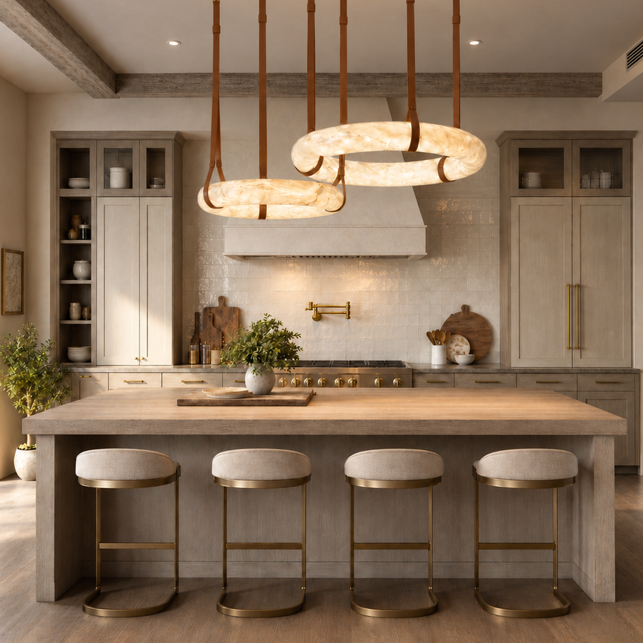 Modern Linked Double-Ring LED Pendant Chandelier