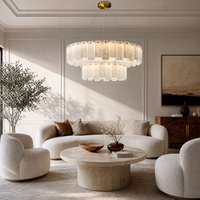 Modern Two-Tier Circular Pendant Chandelier