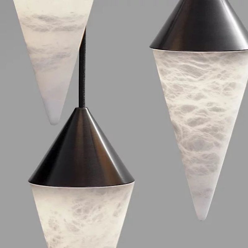 Skylar Modern Alabaster Cone Cluster Chandelier