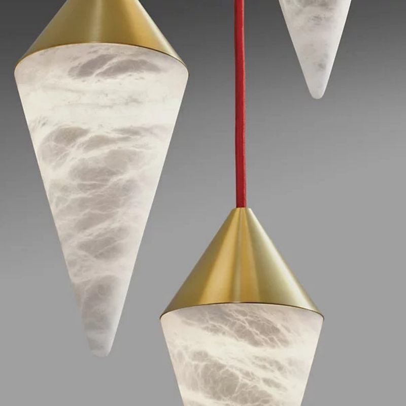 Skylar Modern Alabaster Cone Cluster Chandelier