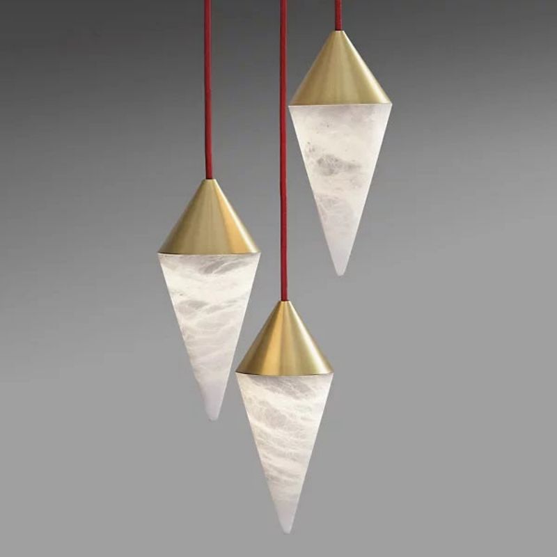 Skylar Modern Alabaster Cone Cluster Chandelier