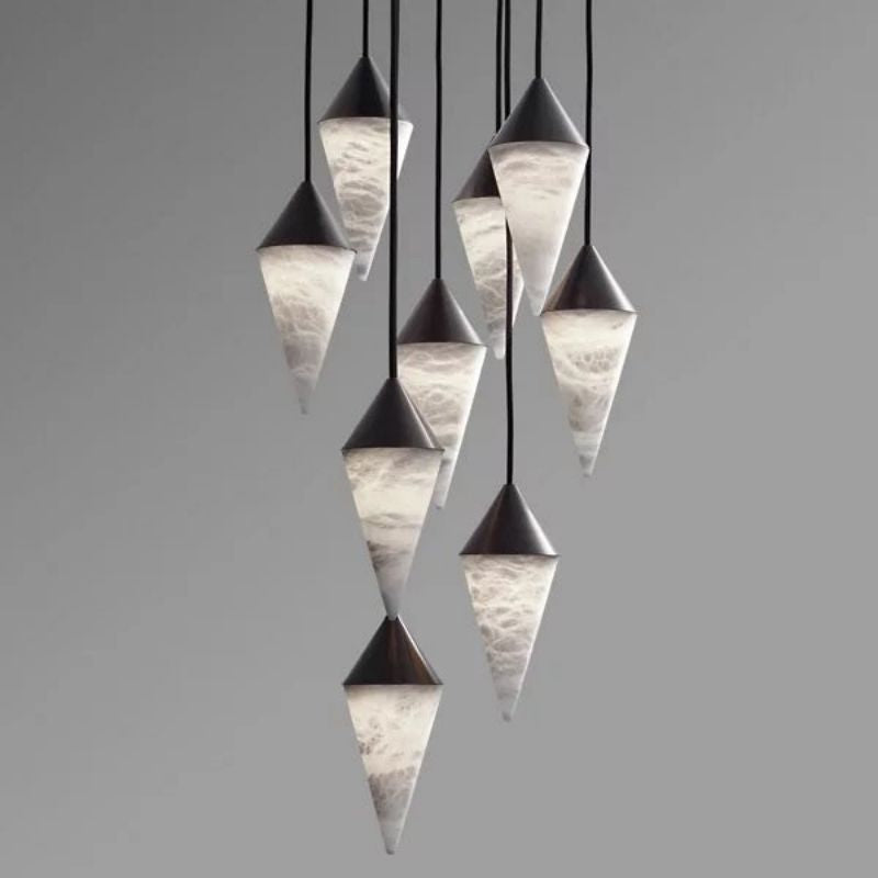 Skylar Modern Alabaster Cone Cluster Chandelier