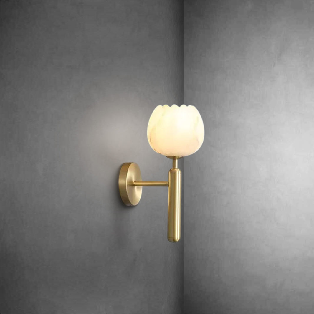 Modern Alabaster Globe Wall Sconce For Bedroom