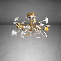 Modern Ceramic Gingko Chandelier for Living Room/Bedroom