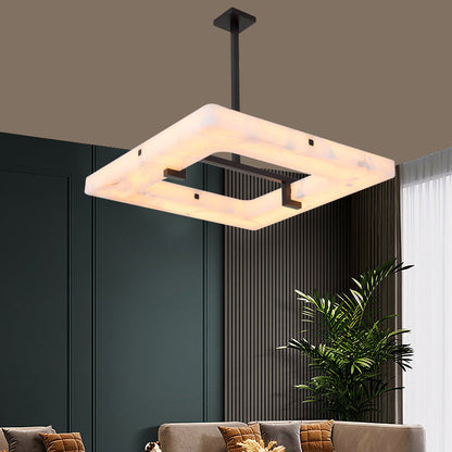 Sebastian Modern Square Alabaster Chandelier Lighting