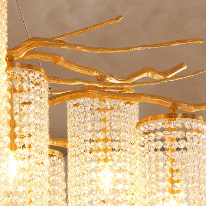 Modern Art Glass Crystal Chandelier 63"