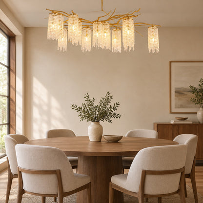 Modern Art Glass Crystal Chandelier 63"