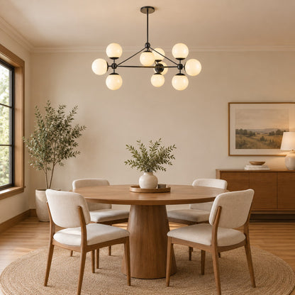 Modo 3-Sided 10-Globe Glass Chandelier 37"