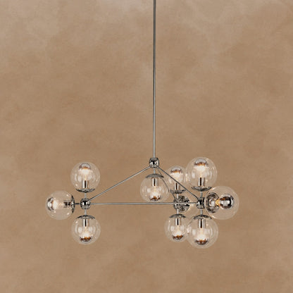Modo 3-Sided 10-Globe Glass Chandelier 37"