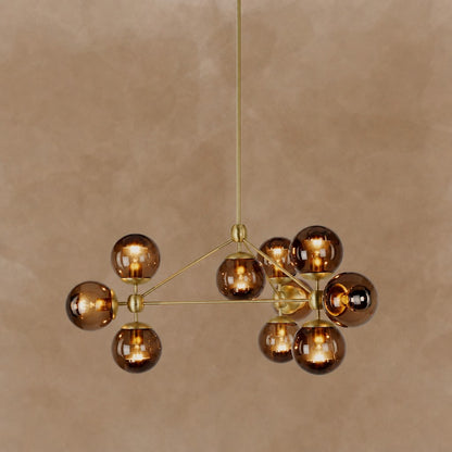 Modo 3-Sided 10-Globe Glass Chandelier 37"
