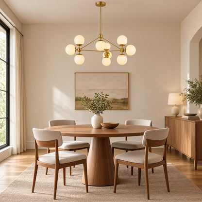 Modo 3-Sided 10-Globe Glass Chandelier 37"