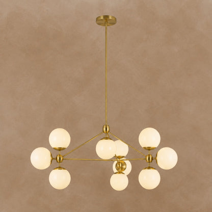 Modo 3-Sided 10-Globe Glass Chandelier 37"