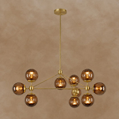 Modo 3-Sided 10-Globe Glass Chandelier 37"