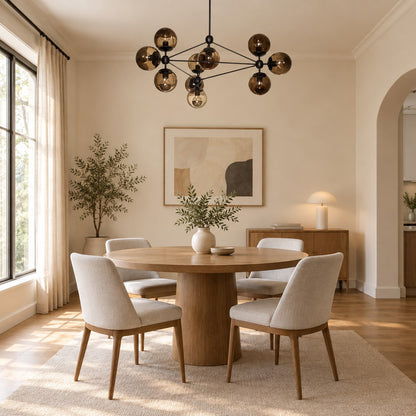 Modo 3-Sided 10-Globe Glass Chandelier 37"