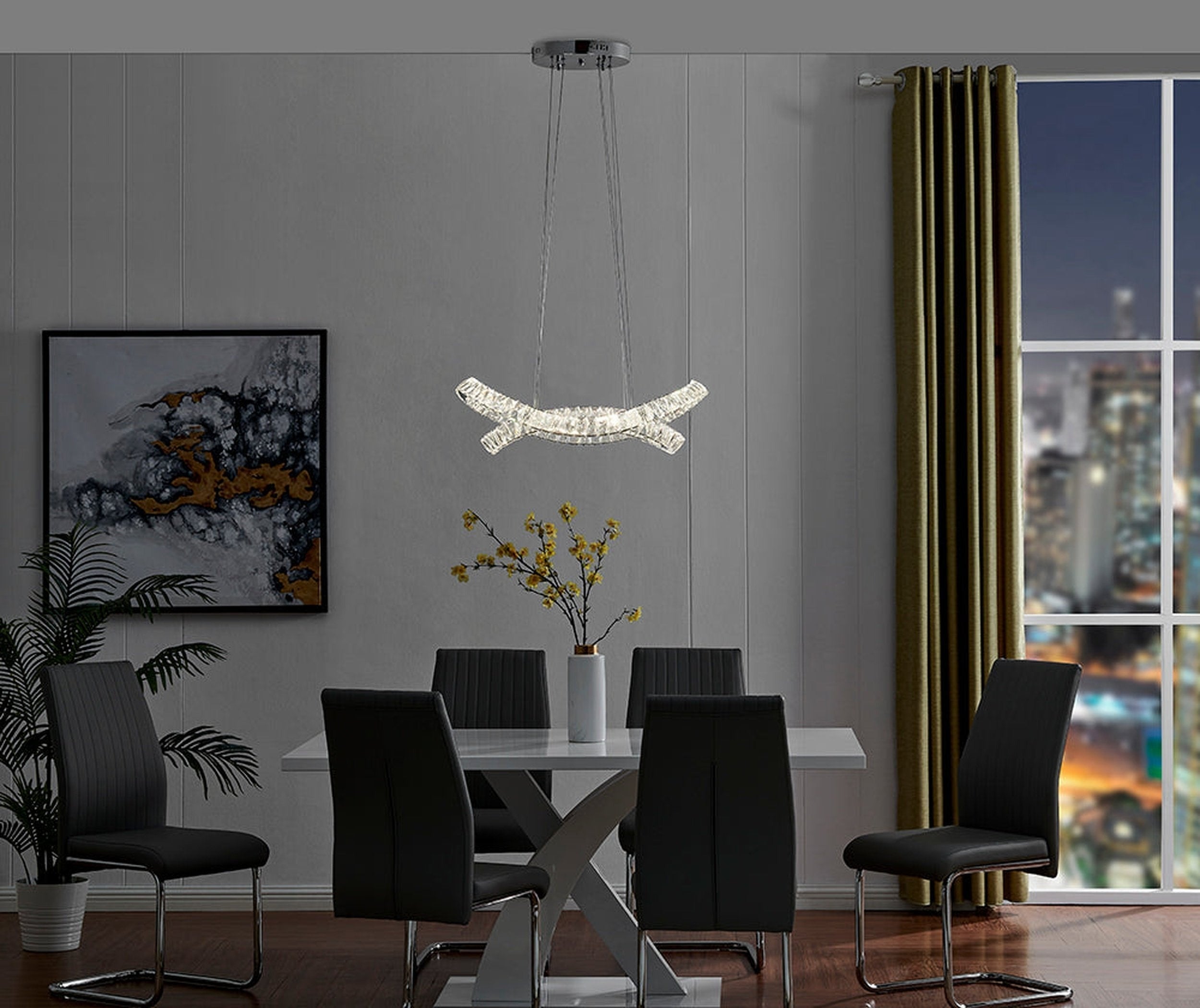 Monroe Crystal Chandelier Chrome