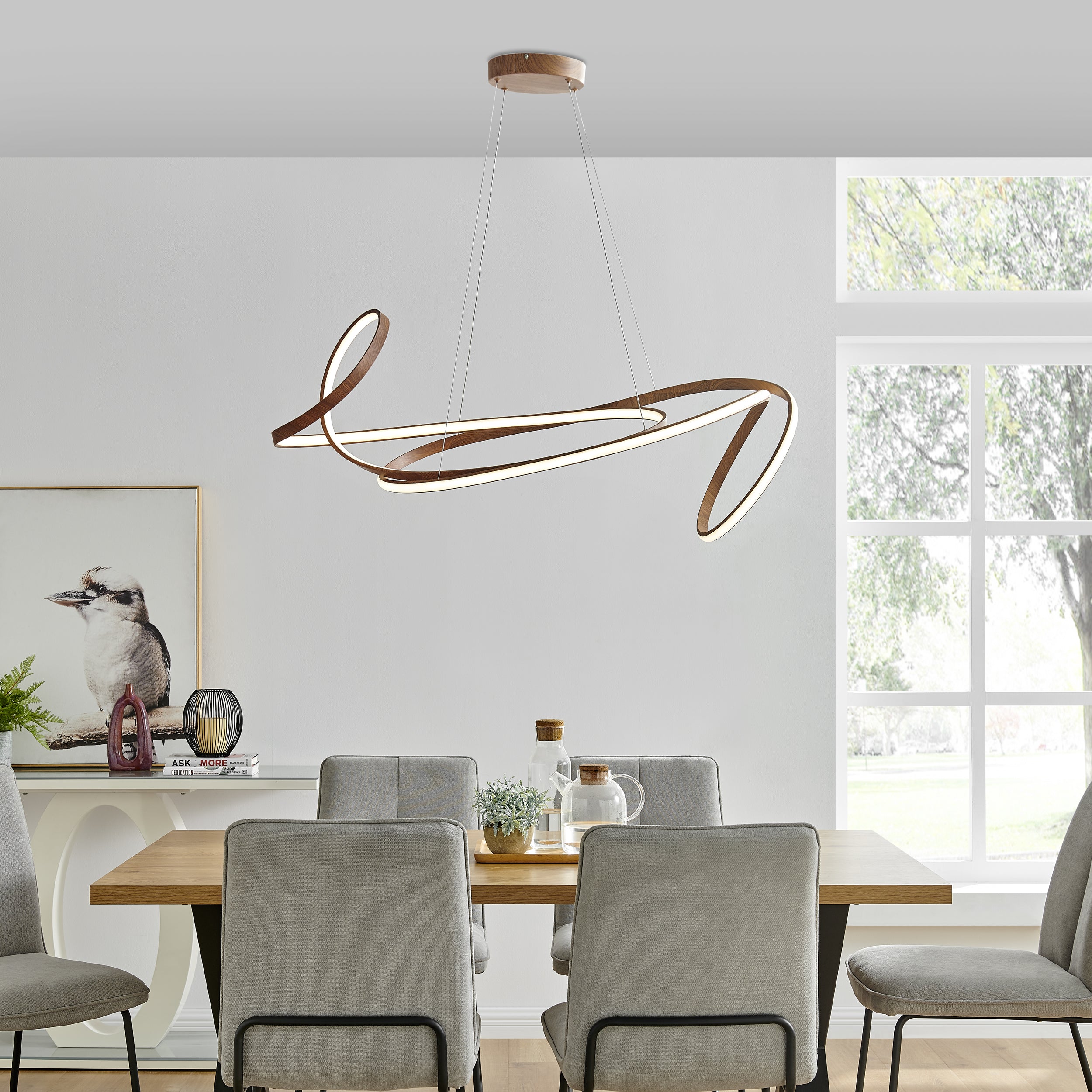 Moscow LED Chandelier Light Wood
