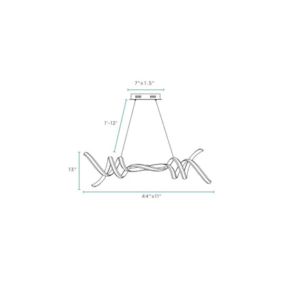 Munich LED Horizontal Chandelier Black