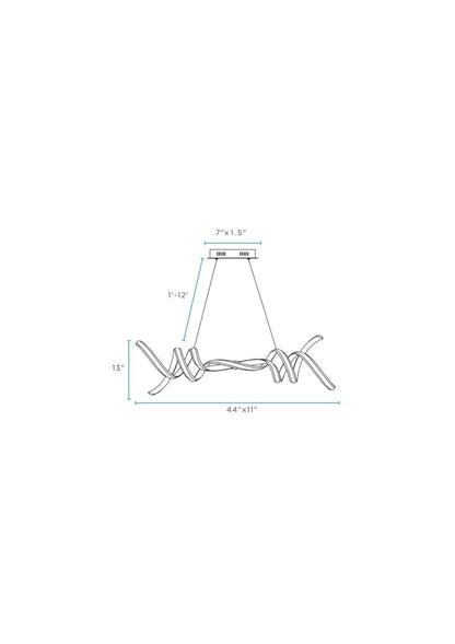 Munich LED Horizontal Chandelier Chrome