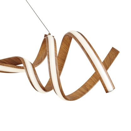 Munich LED Horizontal Chandelier Wood