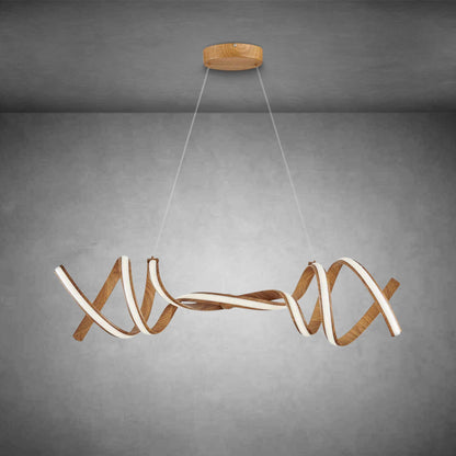 Munich LED Horizontal Chandelier Wood