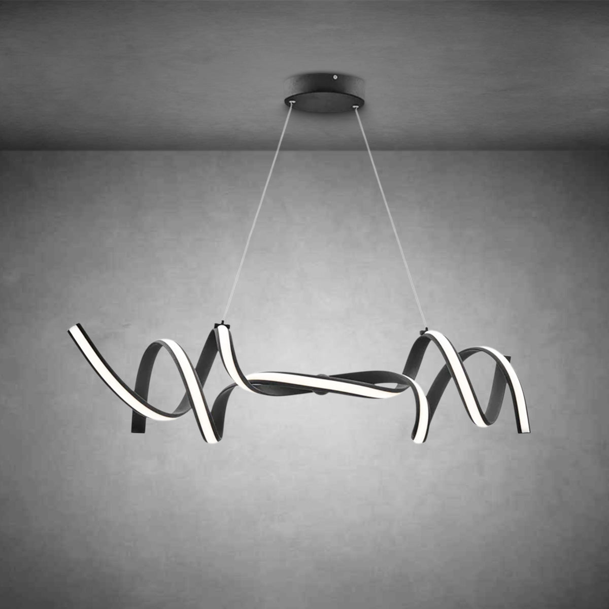 Munich LED Horizontal Chandelier Black