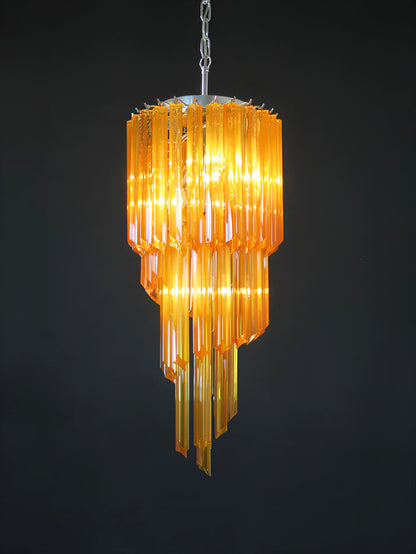 Spiral Prism Glass Chandelier 15.7"