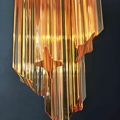 Spiral Prism Glass Chandelier 15.7"