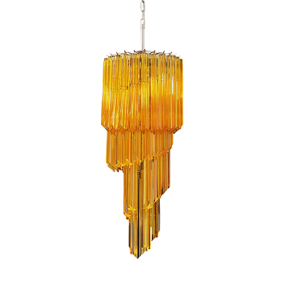 Spiral Prism Glass Chandelier 15.7"