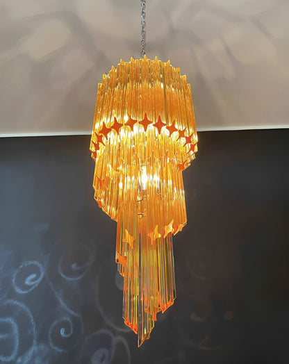 Spiral Prism Glass Chandelier 15.7"