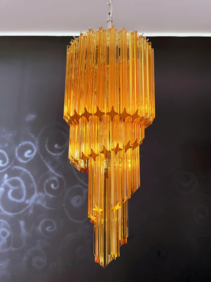 Spiral Prism Glass Chandelier 15.7"