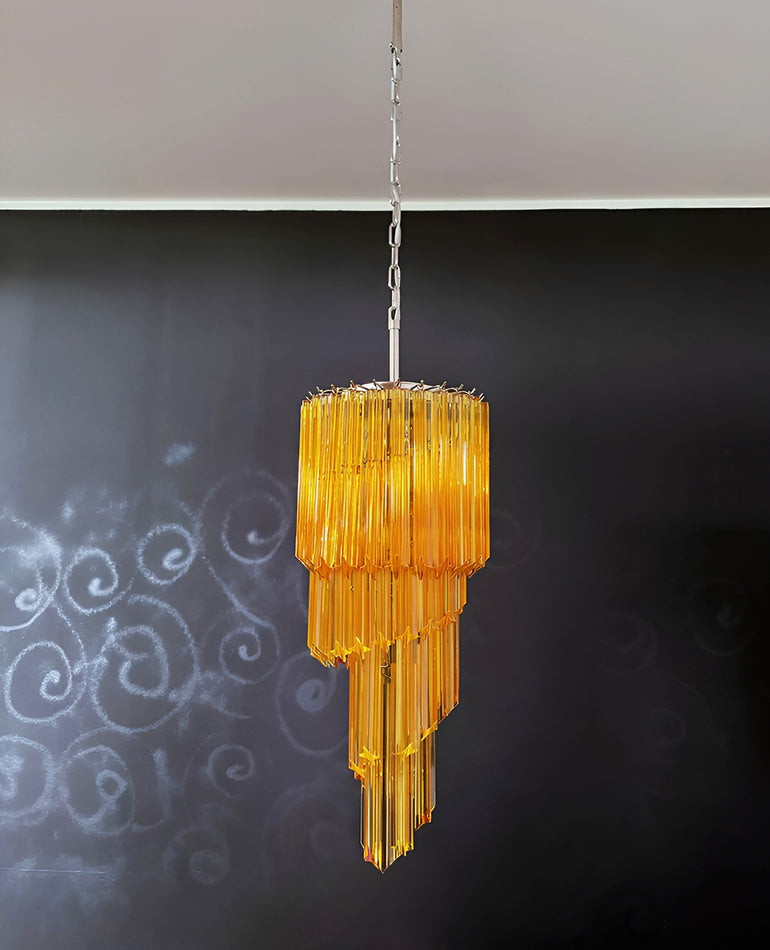 Spiral Prism Glass Chandelier 15.7"