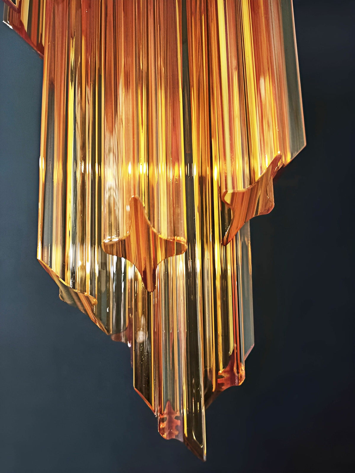 Spiral Prism Glass Chandelier 15.7"