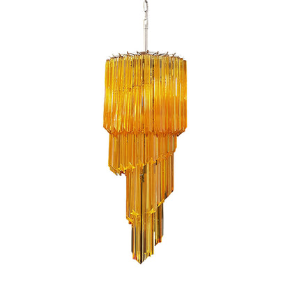 Spiral Prism Glass Chandelier 15.7"