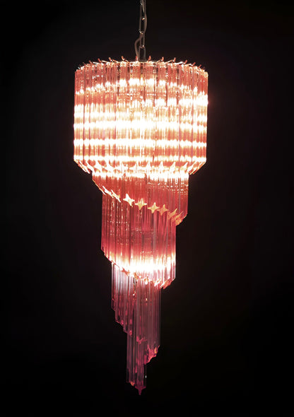 Spiral Prism Glass Chandelier 15.7"