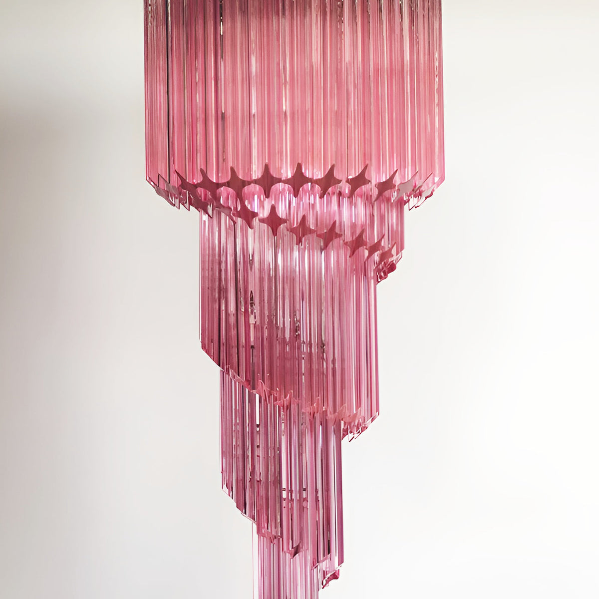 Spiral Prism Glass Chandelier 15.7"